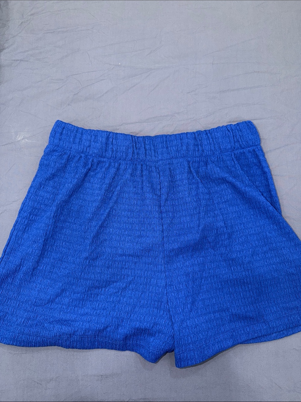 H&M Bright Blue Elastic-Waist Athletic Shorts